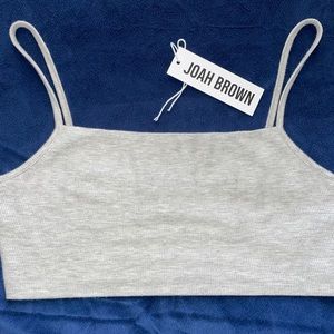 Joah Brown Square Neck Tank S/M grey